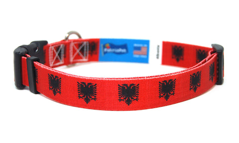 Albania Dog Collar | Buckle or Martingale Style | Albania Dog Collar Albania Dog Collar | Buckle or Martingale Style | Albania Dog Collar