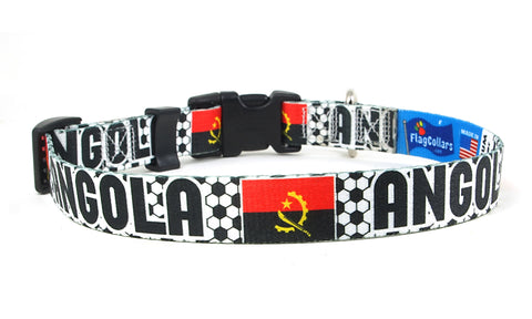 Angola Dog Collar for Soccer Fans | Black or Pink | Quick Release or Martingale Style | Made in NJ, USA Angola Dog Collar for Soccer Fans | Black or Pink | Quick Release or Martingale Style | Made in NJ, USA