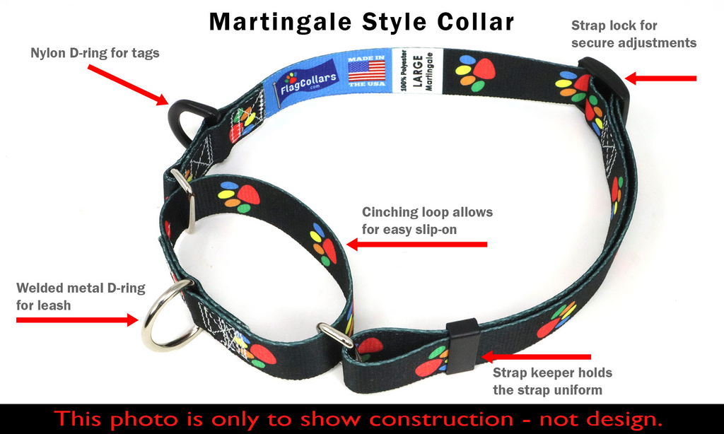 Botswana Dog Collar for Soccer Fans  | Quick Release or Martingale Style