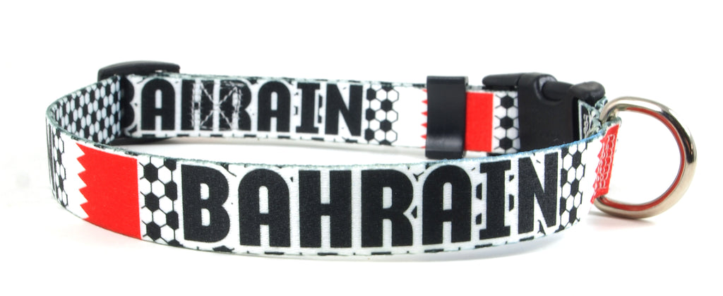Bahrain Dog Collar for Soccer Fans  | Quick Release or Martingale Style