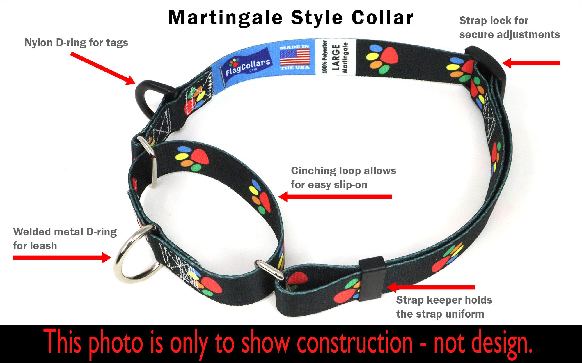 Austria Dog Collar for Soccer Fans  | Quick Release or Martingale Style
