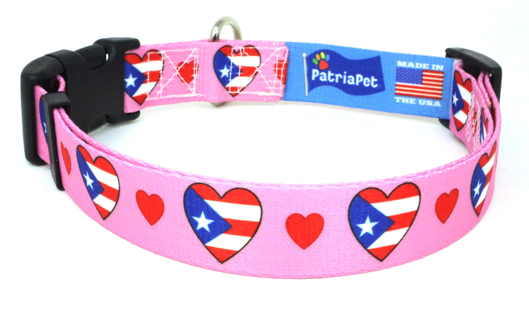 I Love Puerto Rico Dog Collar | Quick Release Buckle or Martingale Style