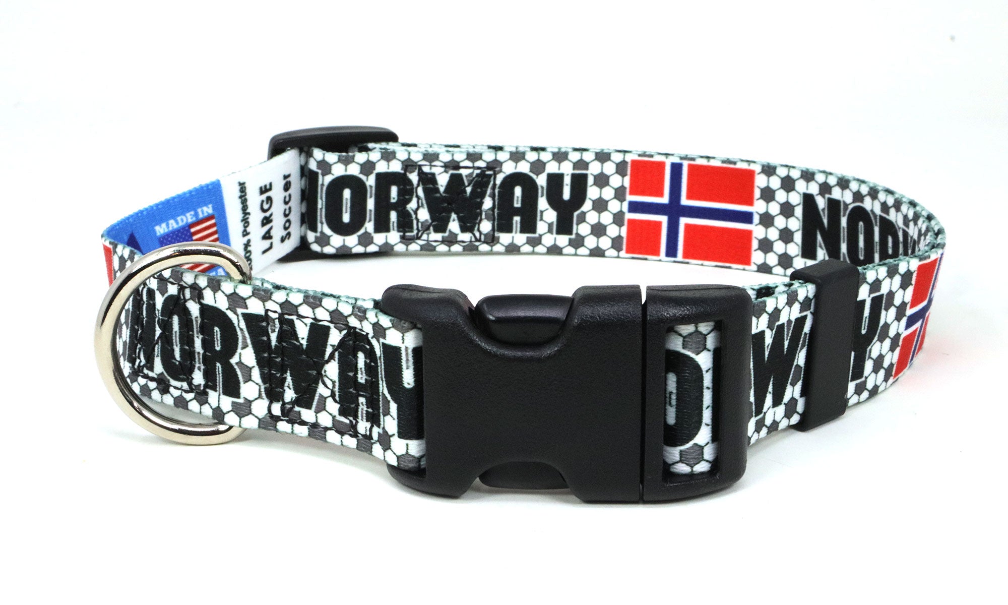 Norway  Dog Collar for Soccer Fans  | Quick Release or Martingale Style