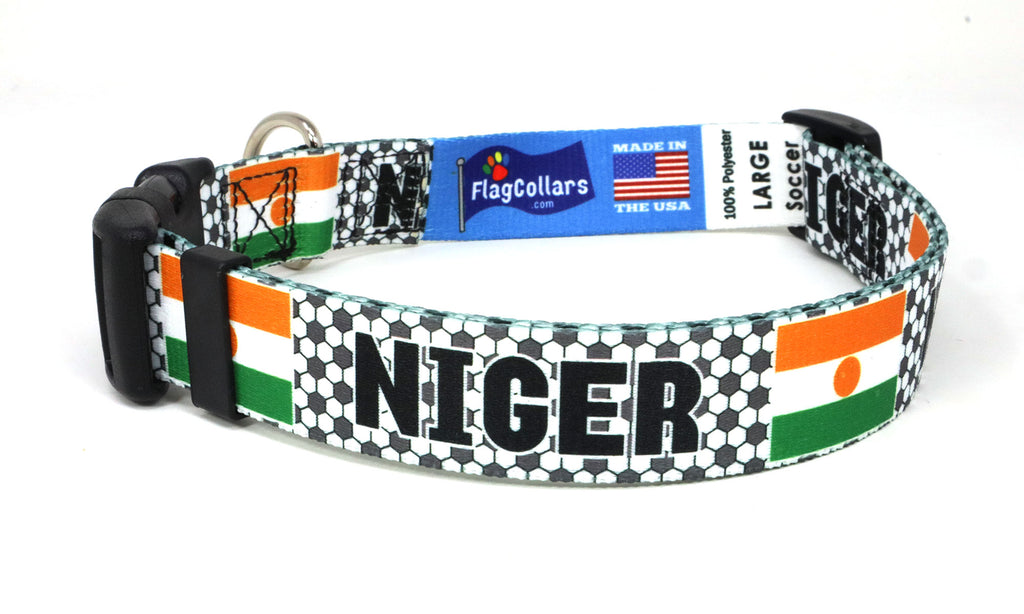 Niger Dog Collar for Soccer Fans | Quick Release or Martingale Style