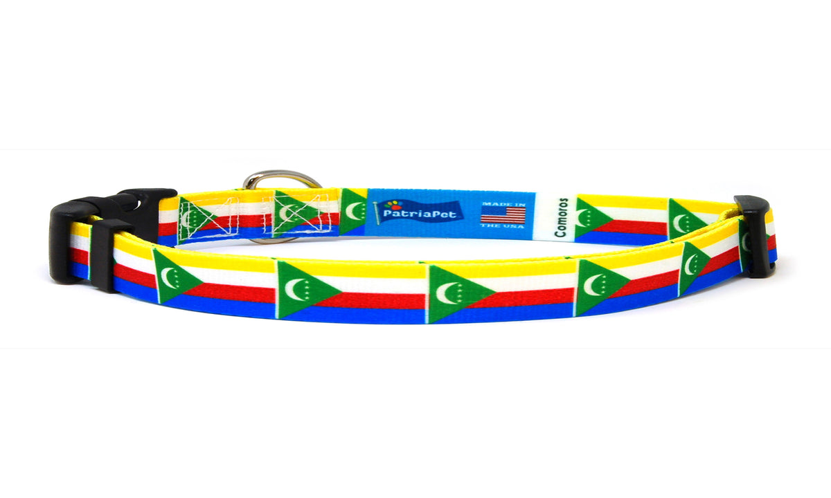 Cat Collar with Comoros Flag | Great For National Holidays, Festivals, Parades, Sporting Events, Pride Events