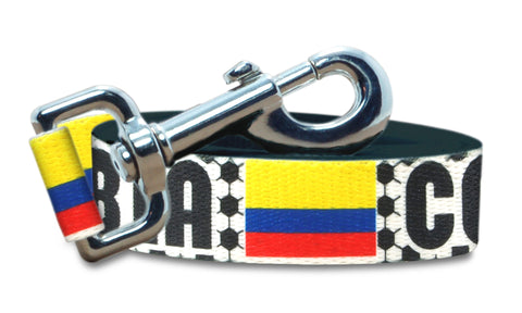 Colombia Dog Leash for Soccer Fans | Black or Pink | 6 or 4 Foot