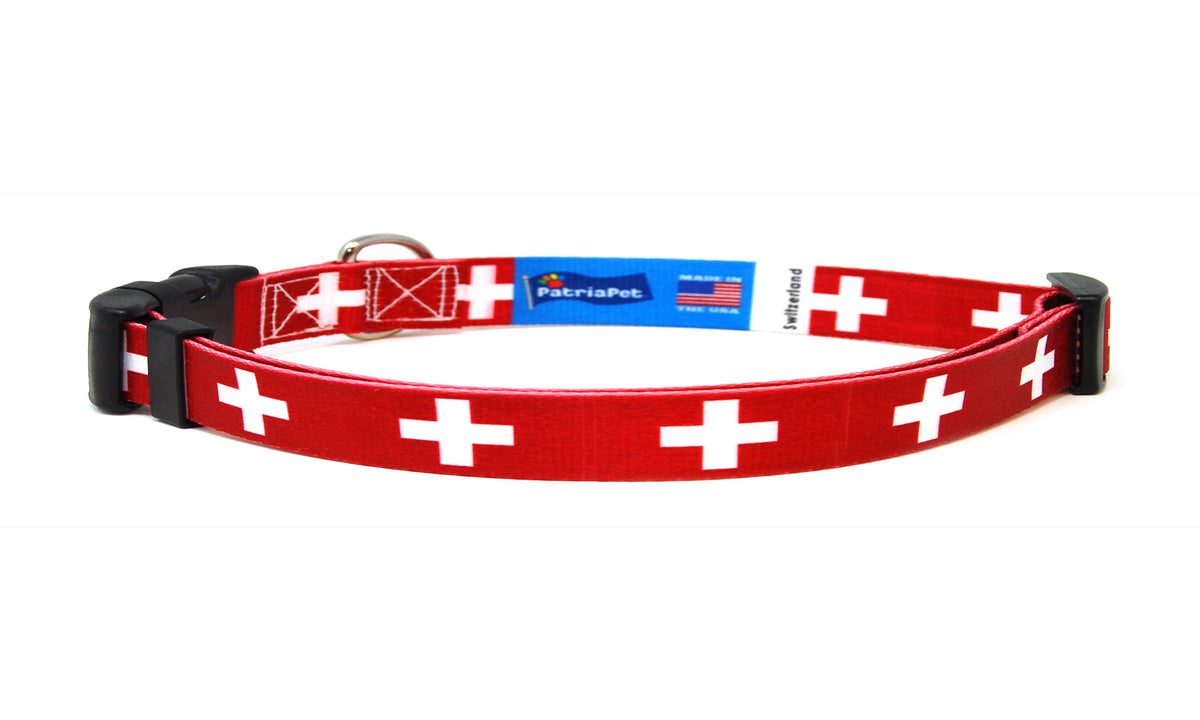 Cat Collar with Switzerland Flag | Great For National Holidays, Festivals, Parades, Sporting Events, Pride Events