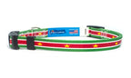 Cat Collar with Suriname Flag | Breakaway Safety Buckle