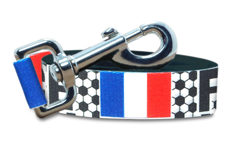 France Dog Leash for Soccer Fans | Black or Pink | 6 or 4 Foot