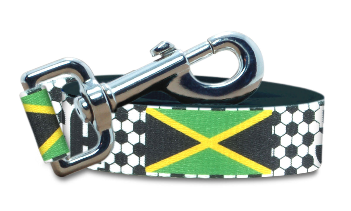 Jamaica Dog Leash for Soccer Fans | Black or Pink | 6 or 4 Foot
