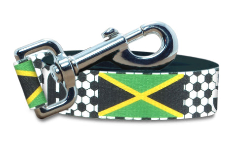 Jamaica Dog Leash for Soccer Fans | Black or Pink | 6 or 4 Foot