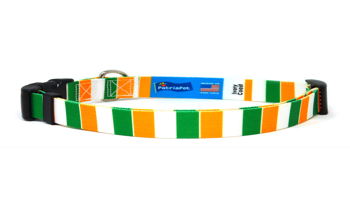 Cat Collar with Ivory Coast Flag | Great For National Holidays, Festivals, Parades, Sporting Events, Pride Events