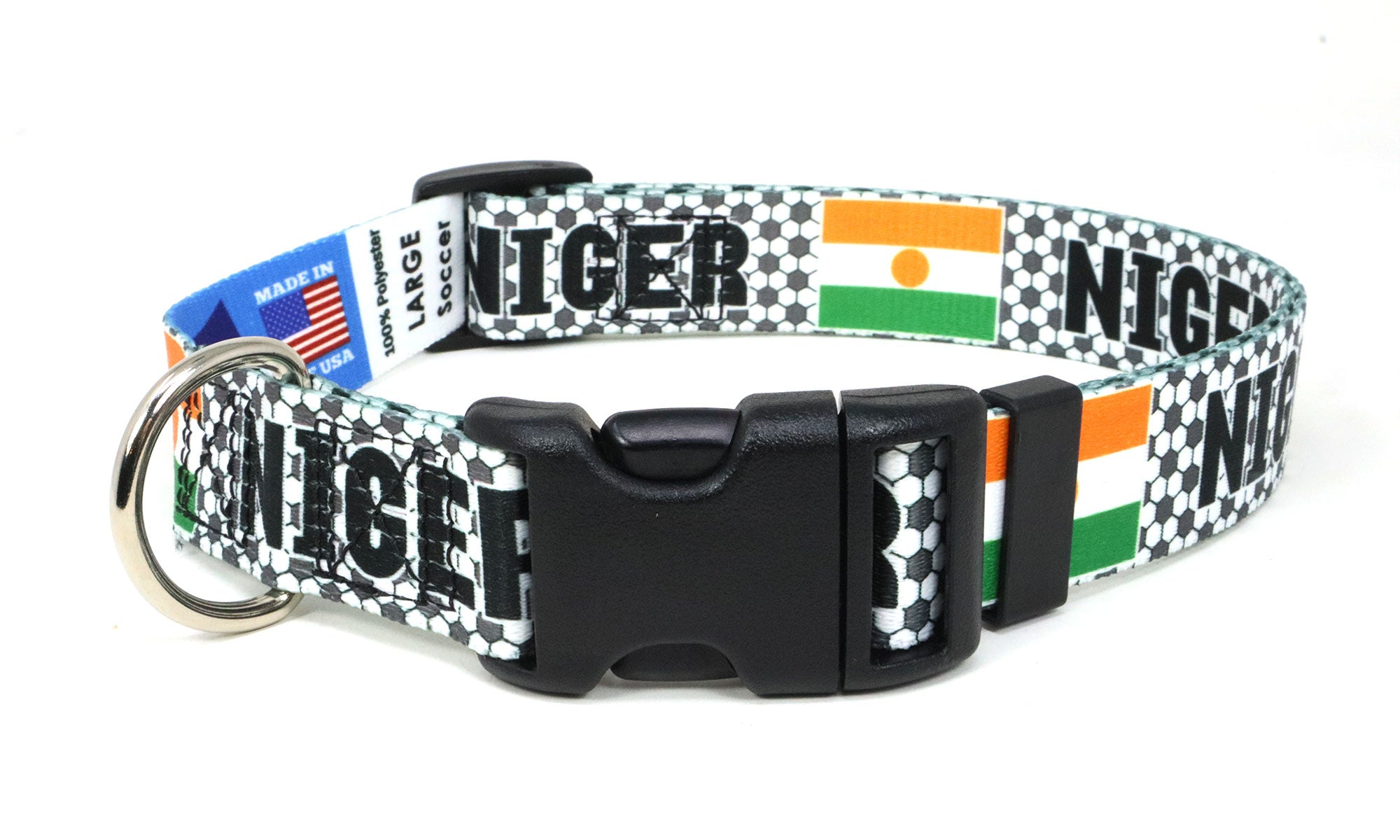 Niger Dog Collar for Soccer Fans | Quick Release or Martingale Style