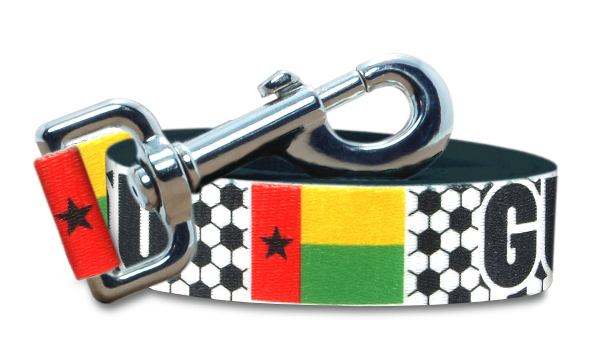 Guinea Bissau Dog Leash for Soccer Fans | Black or Pink | 6 or 4 Foot
