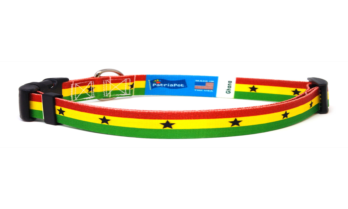 Cat Collar with Ghana Flag | Great For National Holidays, Festivals, Parades, Sporting Events, Pride Events