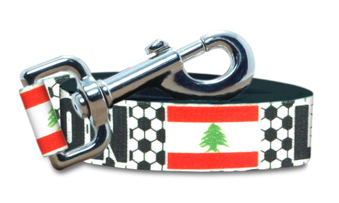 Lebanon Dog Leash for Soccer Fans | Black or Pink | 6 or 4 Foot