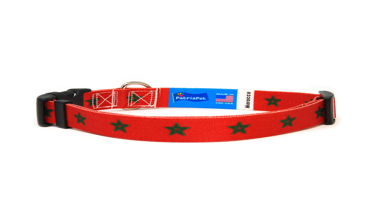 Cat Collar with Morocco Flag | Great For National Holidays, Festivals, Parades, Sporting Events, Pride Events