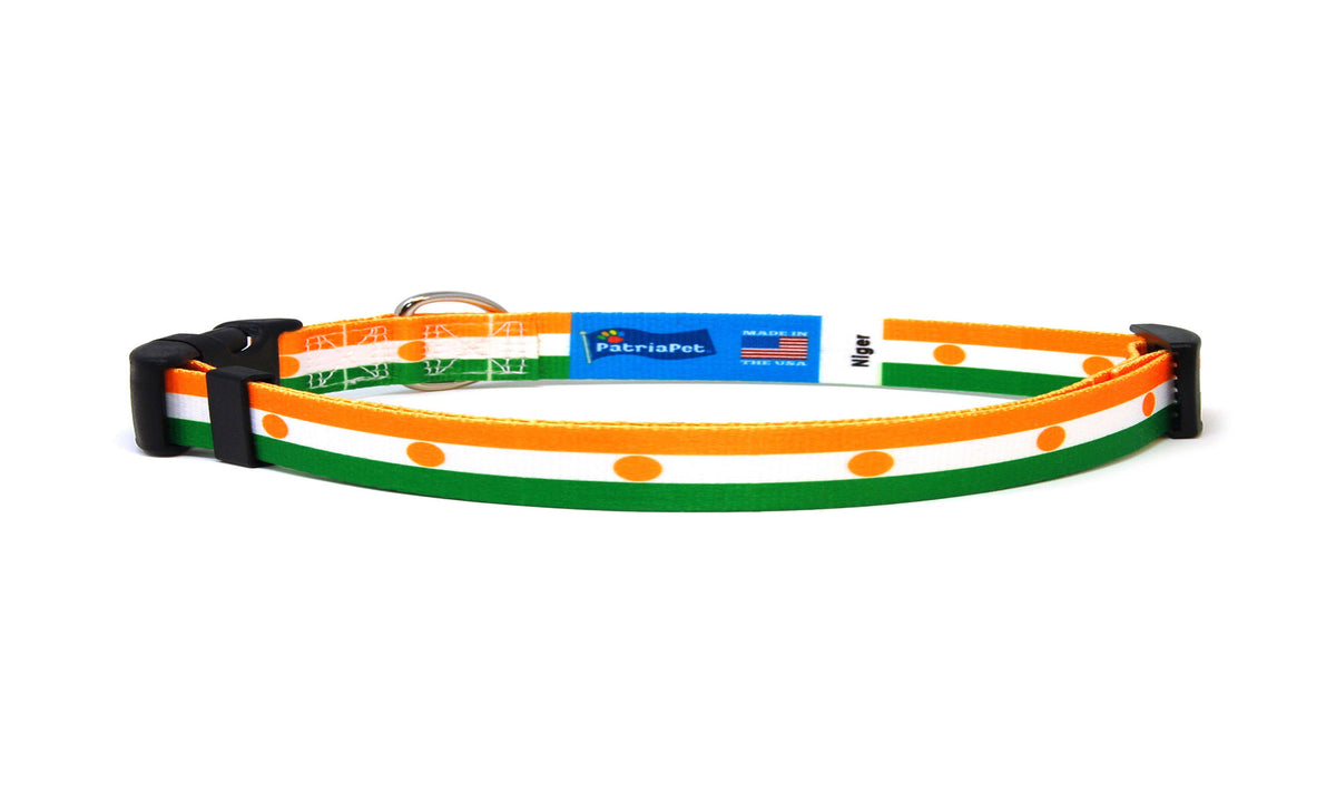 Cat Collar with Niger Flag | Great For National Holidays, Festivals, Parades, Sporting Events, Pride Events