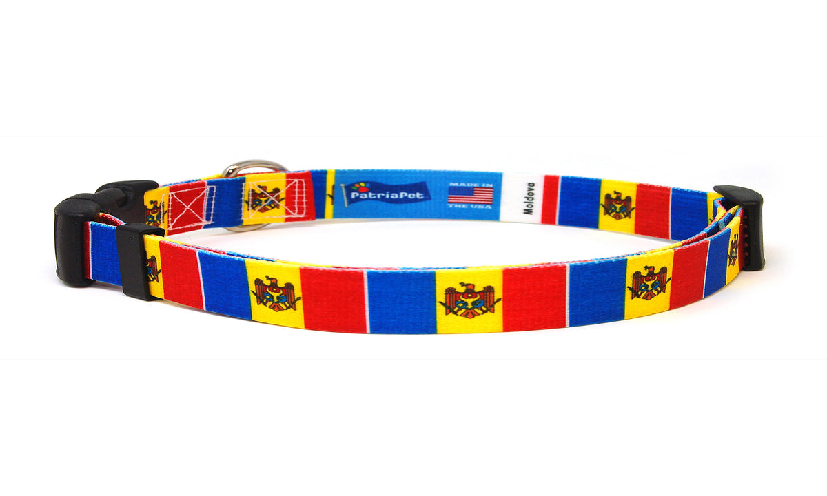Cat Collar with Moldova Flag | Great For National Holidays, Festivals, Parades, Sporting Events, Pride Events