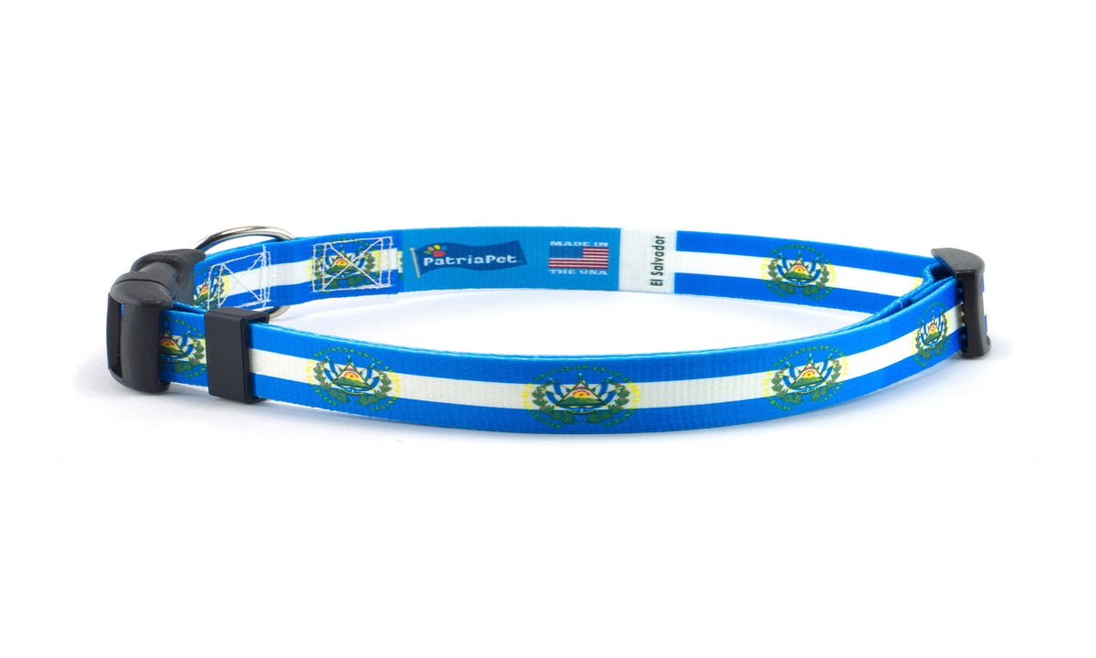 Cat Collar with El Salvador Flag | Great For National Holidays, Festivals, Parades, Sporting Events, Pride Events