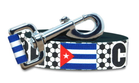 Cuba Dog Leash for Soccer Fans | Black or Pink | 6 or 4 Foot