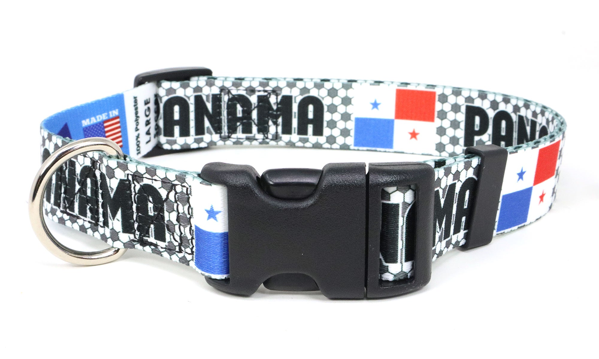 Panama  Dog Collar for Soccer Fans  | Quick Release or Martingale Style