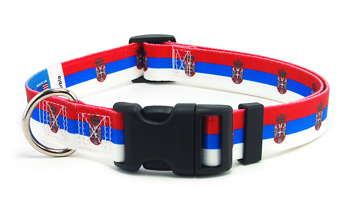 Serbia Dog Collar | Quick Release or Martingale Style | Made in NJ, USA