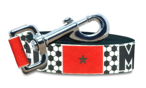 Morocco Dog Leash for Soccer Fans | Black or Pink | 6 or 4 Foot
