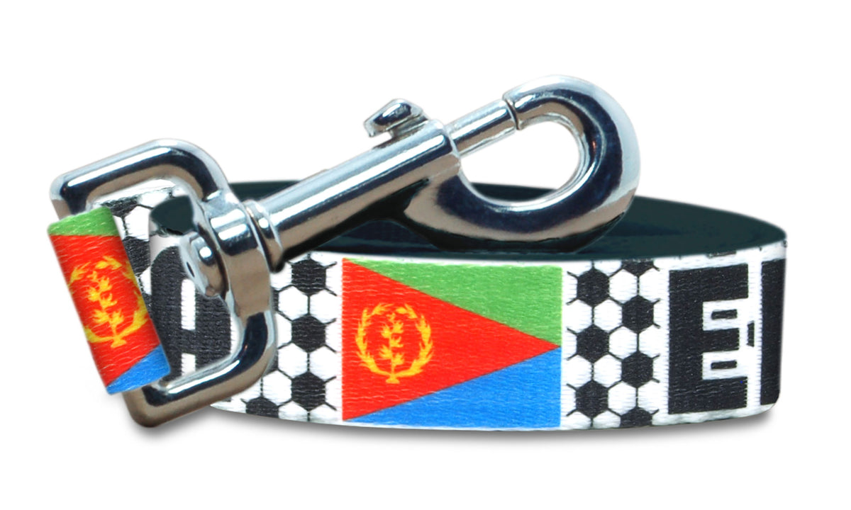 Eritrea Dog Leash for Soccer Fans | Black or Pink | 6 or 4 Foot