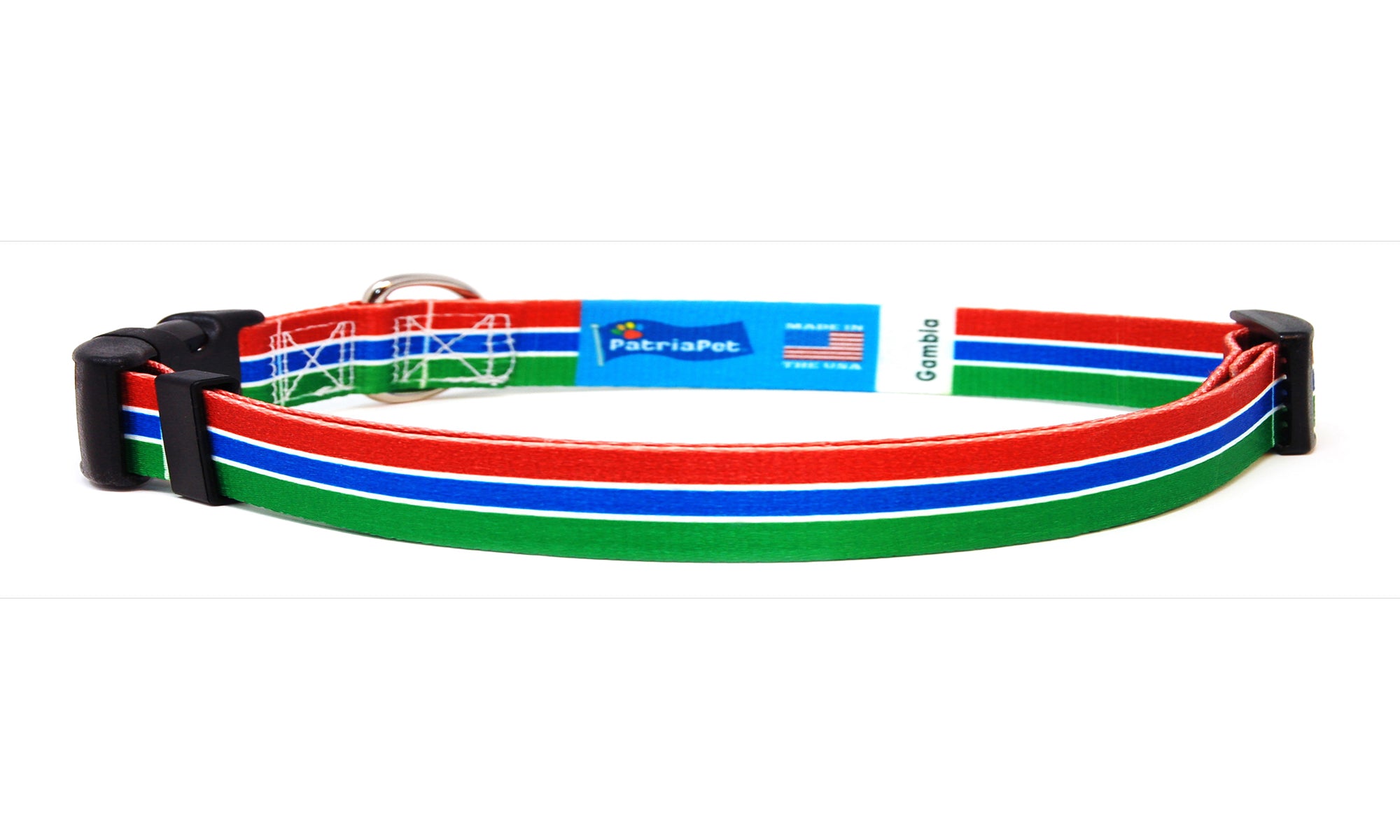 Cat Collar with Gambia Flag | Great For National Holidays, Festivals, Parades, Sporting Events, Pride Events