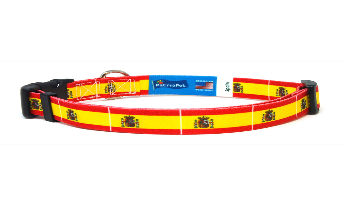 Cat Collar with Spain Flag | Great For National Holidays, Festivals, Parades, Sporting Events, Pride Events