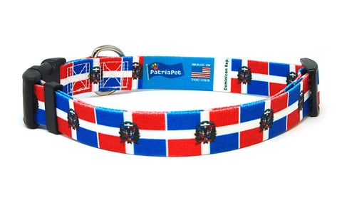 Dominican Republic Dog Collar | Quick Release or Martingale Style | Made in NJ, USA