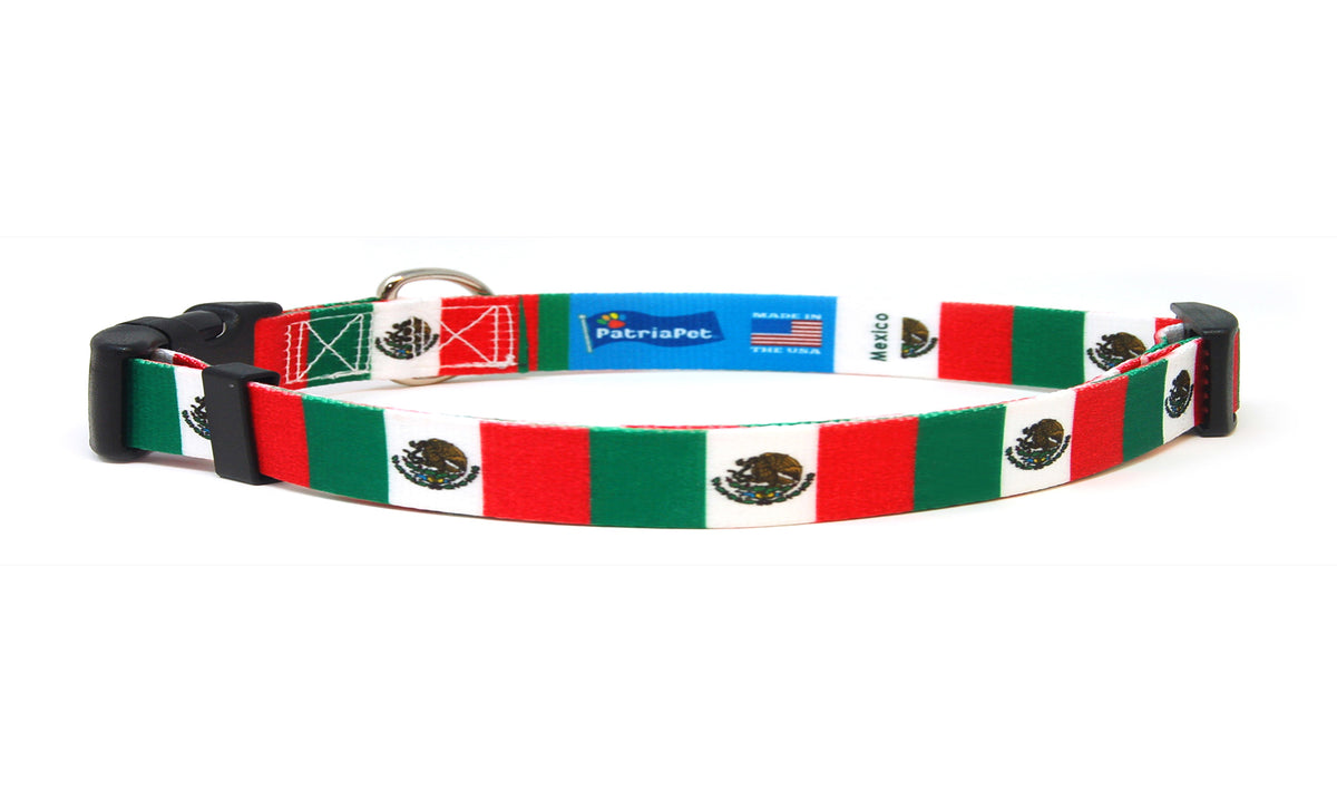 Cat Collar with Mexico Flag | Great For National Holidays, Festivals, Parades, Sporting Events, Pride Events
