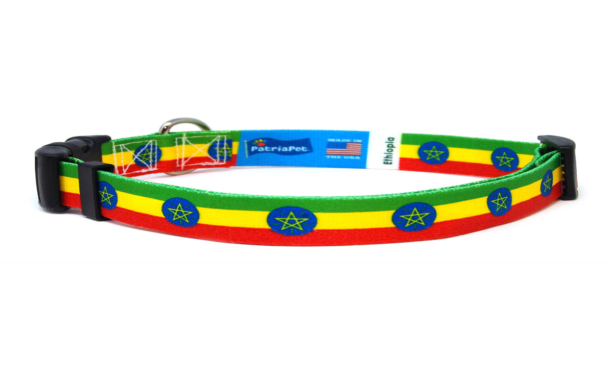 Cat Collar with Ethiopia Flag | Great For National Holidays, Festivals, Parades, Sporting Events, Pride Events
