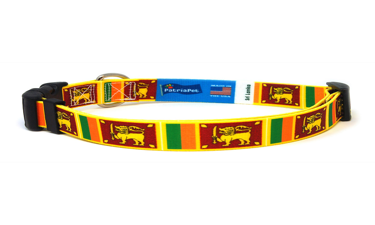 Cat Collar with Sri Lanka Flag | Great For National Holidays, Festivals, Parades, Sporting Events, Pride Events