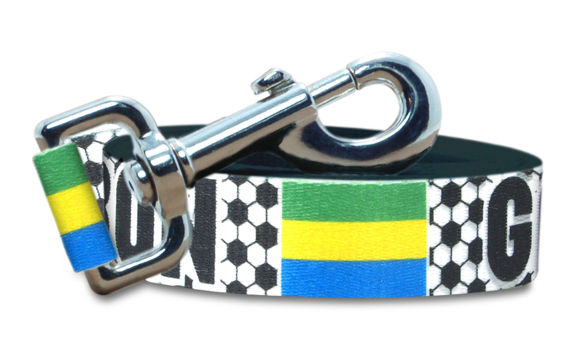 Gabon Dog Leash for Soccer Fans | Black or Pink | 6 or 4 Foot