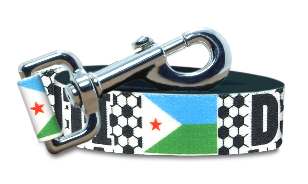 Djibouti Dog Leash for Soccer Fans  | 6 or 4 Foot
