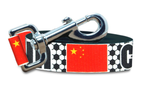 China Dog Leash for Soccer Fans | Black or Pink | 6 or 4 Foot