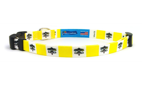 Cat Collar with Vatican City Flag | Great For National Holidays, Festivals, Parades, Sporting Events, Pride Events