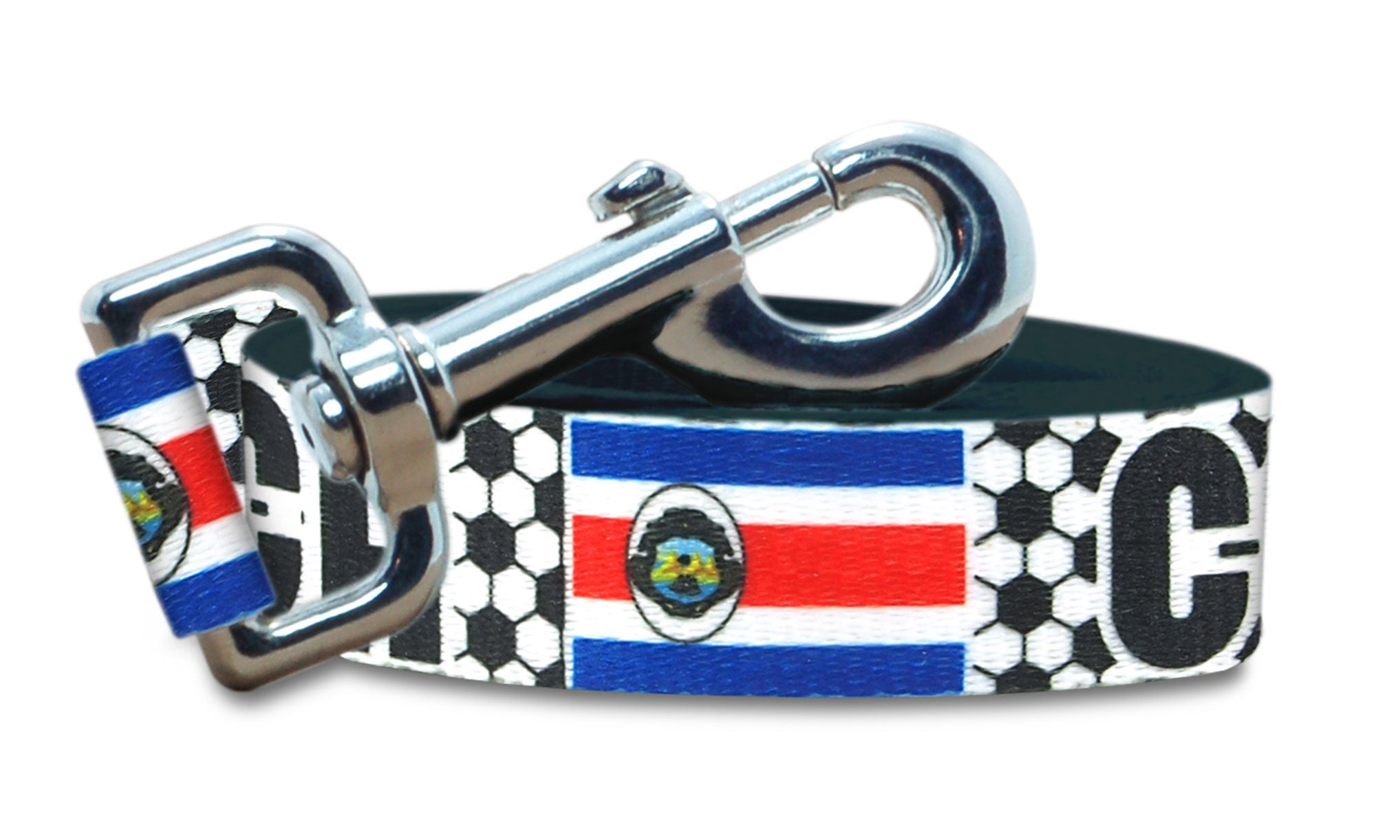 Costa Rica Dog Leash for Soccer Fans | Black or Pink | 6 or 4 Foot