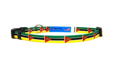 Cat Collar with Mozambique Flag | Great For National Holidays, Festivals, Parades, Sporting Events, Pride Events