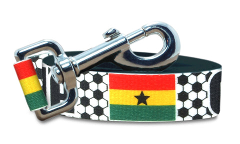Ghana Dog Leash for Soccer Fans | Black or Pink | 6 or 4 Foot