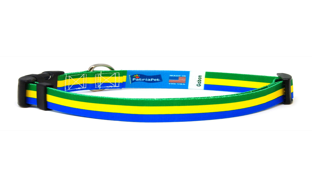 Cat Collar with Gabon Flag | Great For National Holidays, Festivals, Parades, Sporting Events, Pride Events