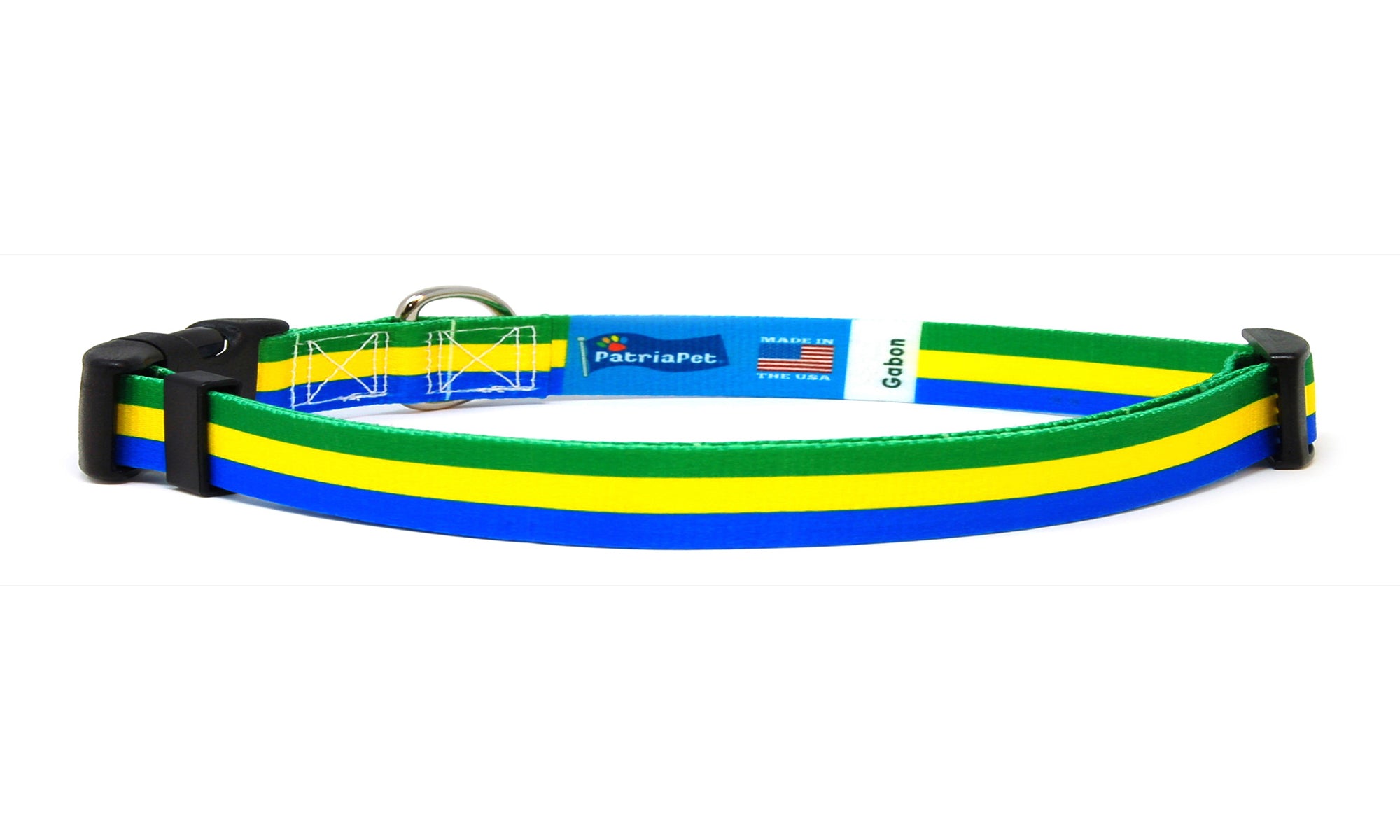 Cat Collar with Gabon Flag | Great For National Holidays, Festivals, Parades, Sporting Events, Pride Events
