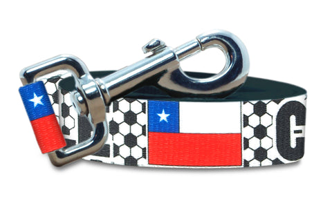 Chile Dog Leash for Soccer Fans | Black or Pink | 6 or 4 Foot