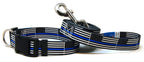Dog Collars and Leash Set | Thin Blue Line Flag | USA Flag