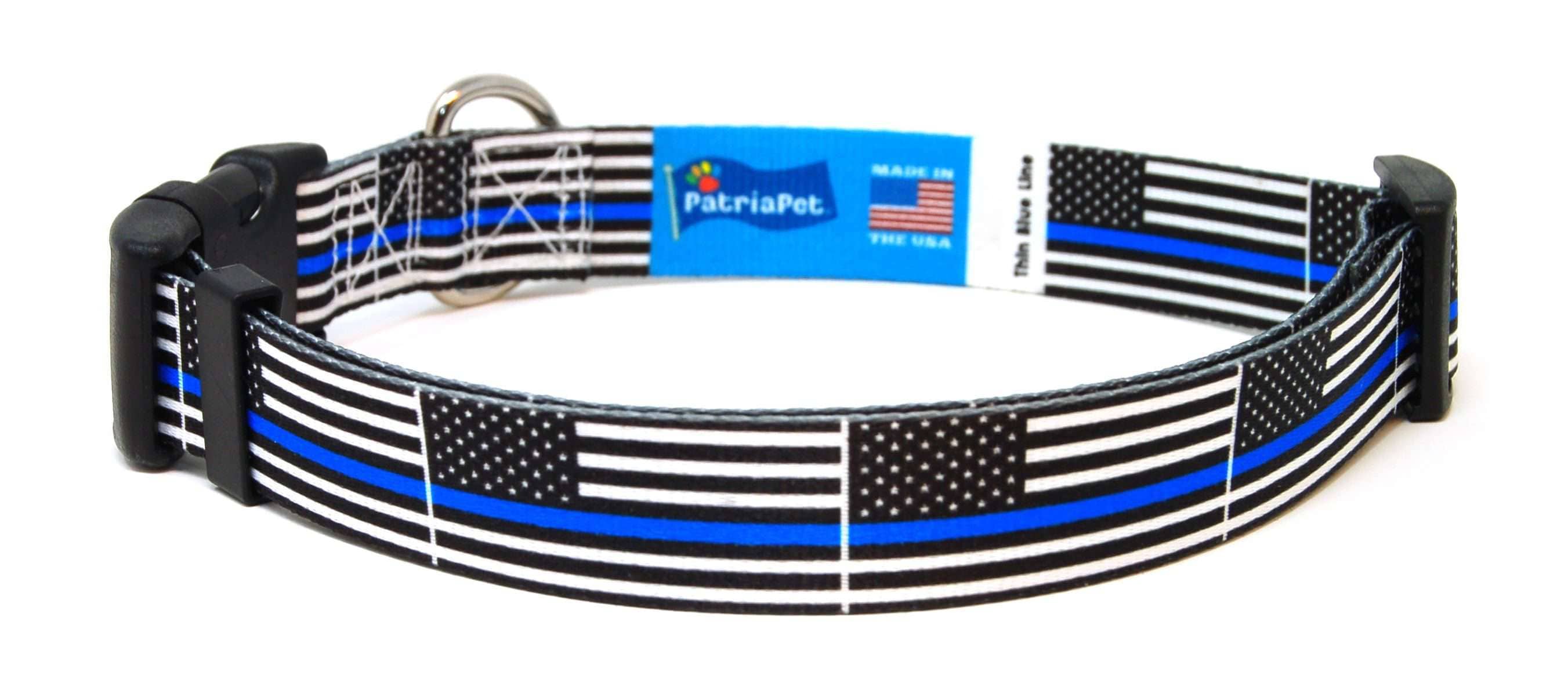 Dog Collars and Leash Set | Thin Blue Line Flag | USA Flag