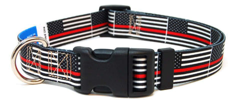 Thin Red Line Flag | Great For National Holidays, Festivals, Parades, Sporting Events, Pride Events | Great For National Holidays, Festivals, Parades, Sporting Events, Pride Events- Collar