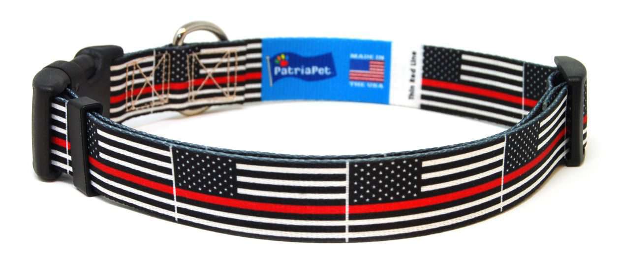 Thin Red Line Flag | Great For National Holidays, Festivals, Parades, Sporting Events, Pride Events | Great For National Holidays, Festivals, Parades, Sporting Events, Pride Events- Collar & Leash Set