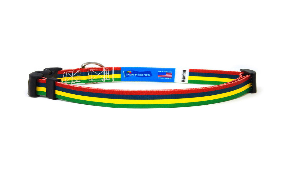 Cat Collar with Mauritius Flag | Great For National Holidays, Festivals, Parades, Sporting Events, Pride Events